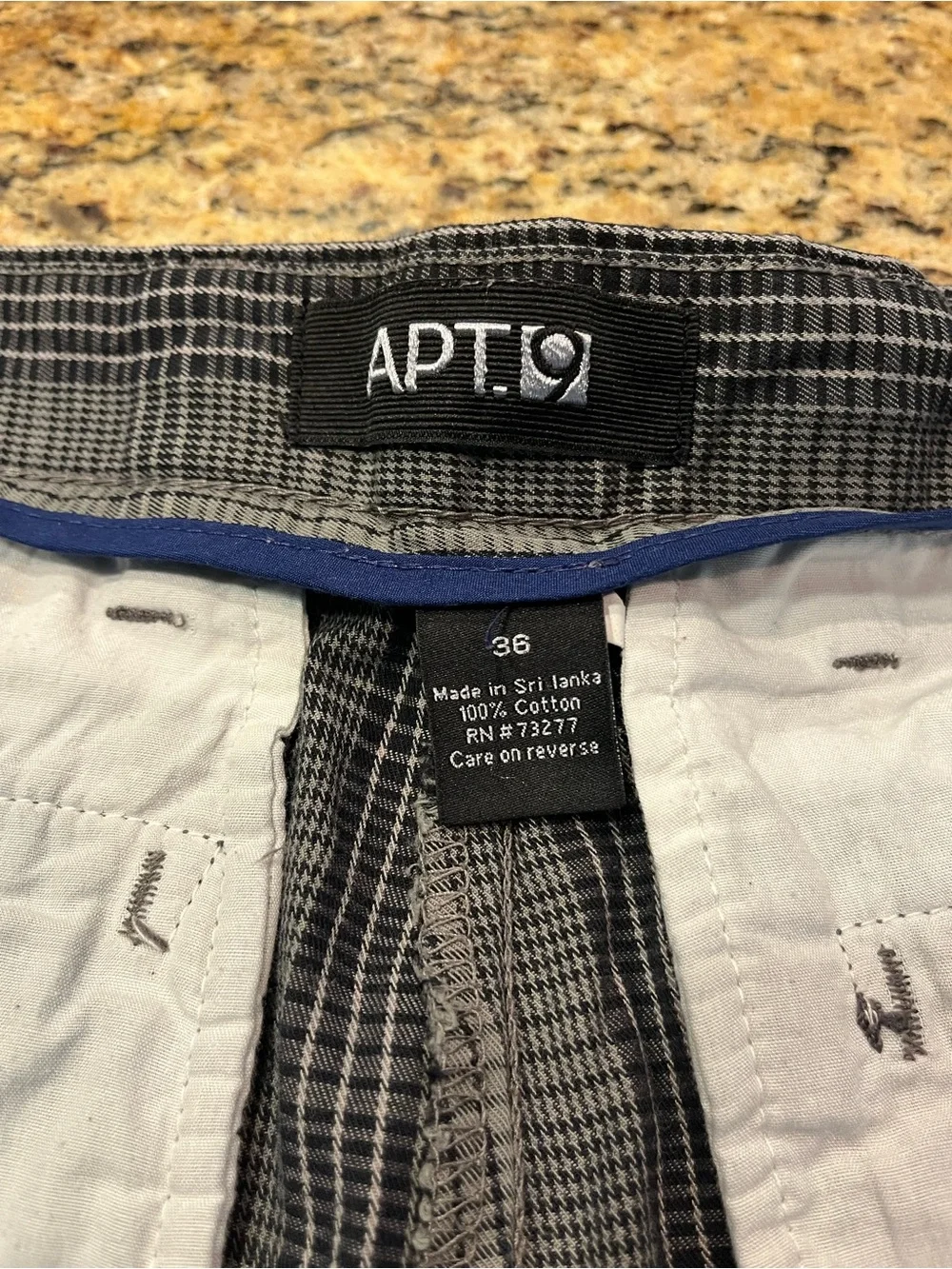 Apt. 9 Men's Gray Plaid Flat Front Shorts